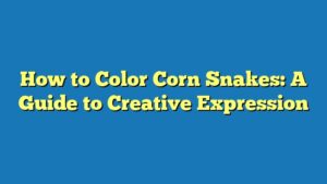 How to Color Corn Snakes: A Guide to Creative Expression