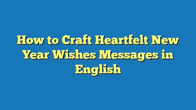 How to Craft Heartfelt New Year Wishes Messages in English