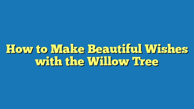 How to Make Beautiful Wishes with the Willow Tree