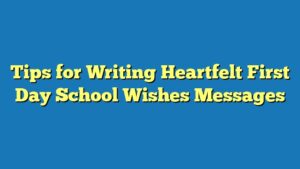 Tips for Writing Heartfelt First Day School Wishes Messages