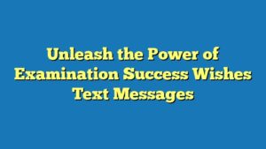 Unleash the Power of Examination Success Wishes Text Messages
