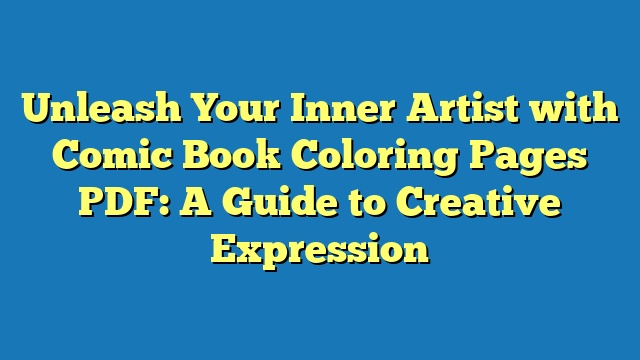 Coole Comic Bilder: Unleash Your Inner Artist!